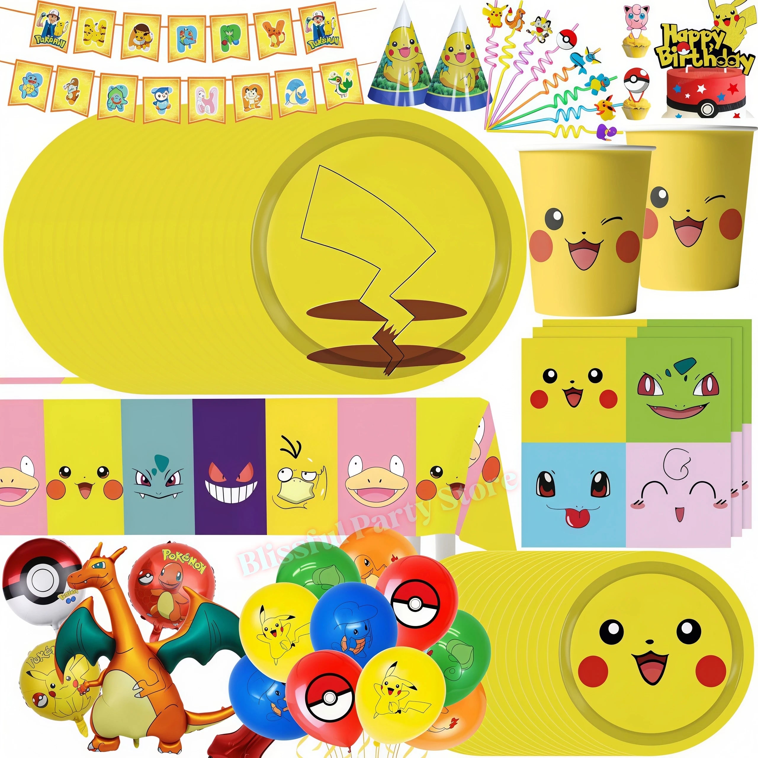 Décoration Anniversaire Pokémon – Kit Fête Pikachu