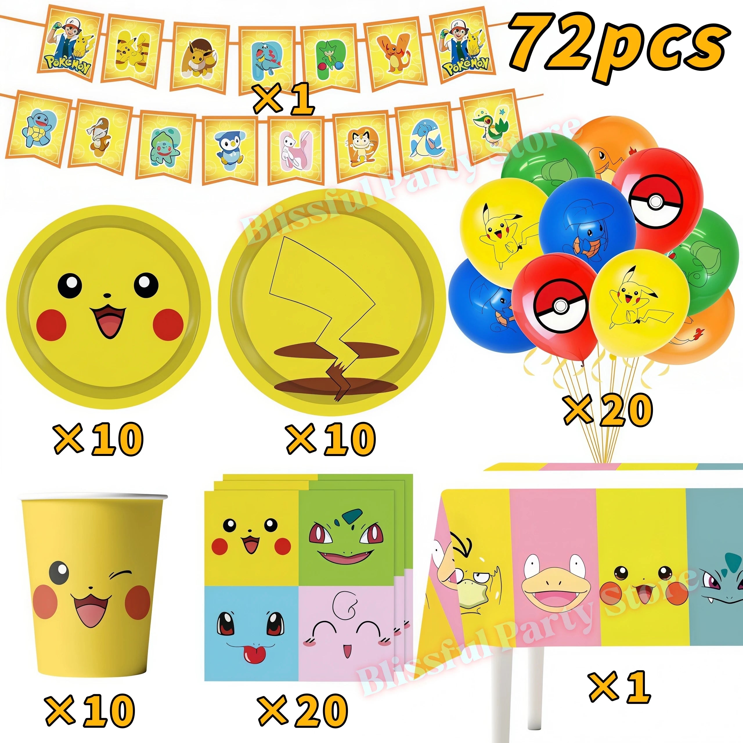 Décoration Anniversaire Pokémon – Kit Fête Pikachu