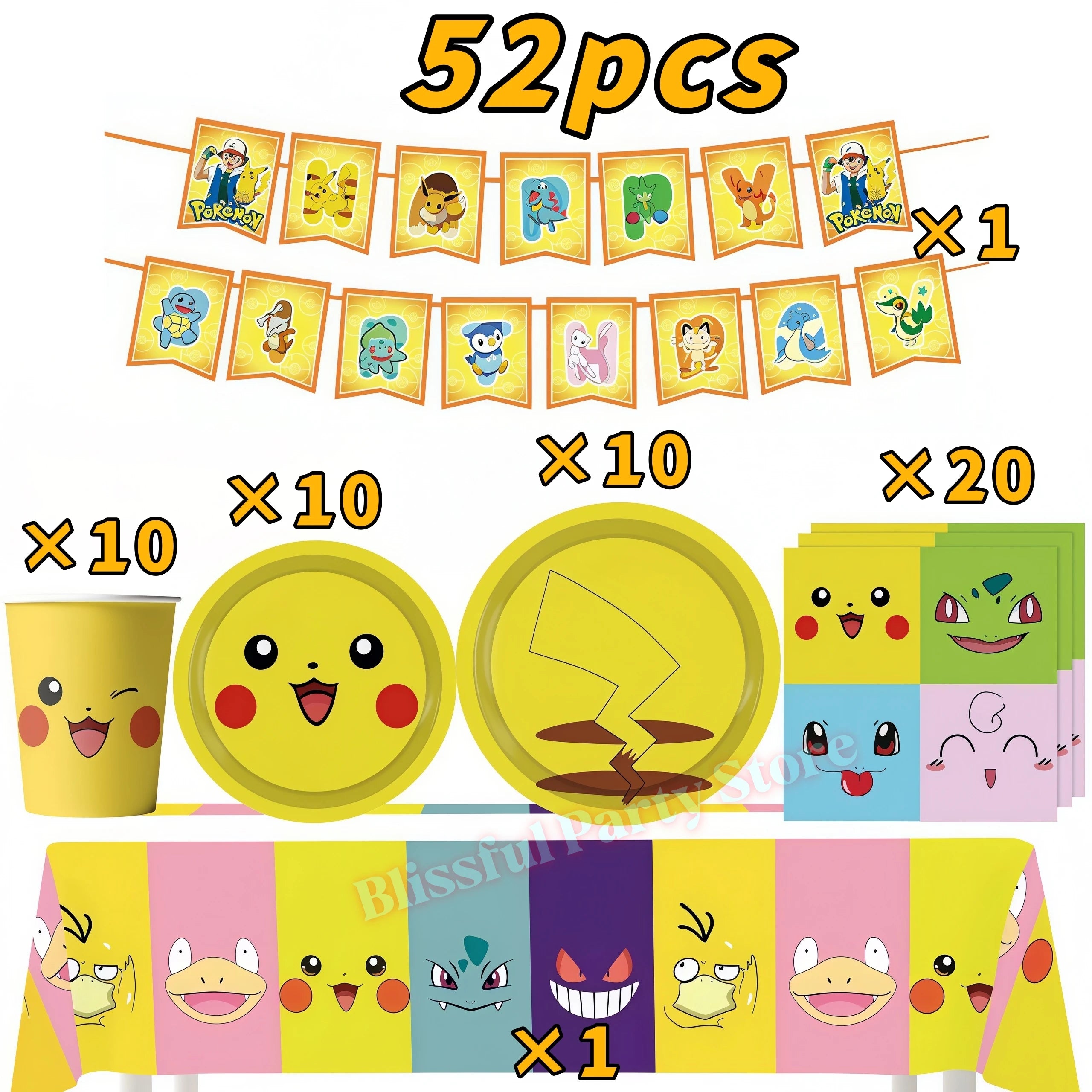 Décoration Anniversaire Pokémon – Kit Fête Pikachu