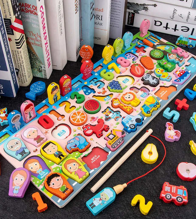 🎣 Jeu Montessori 3D Éducatif – Pêche Magnétique & Formes