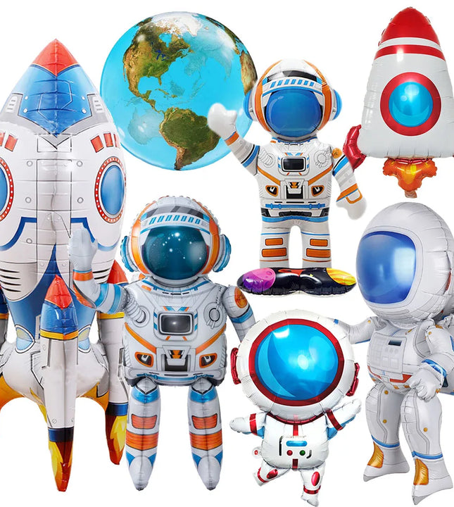 🚀 Ballon Fusée 3D – Décoration Fête Espace